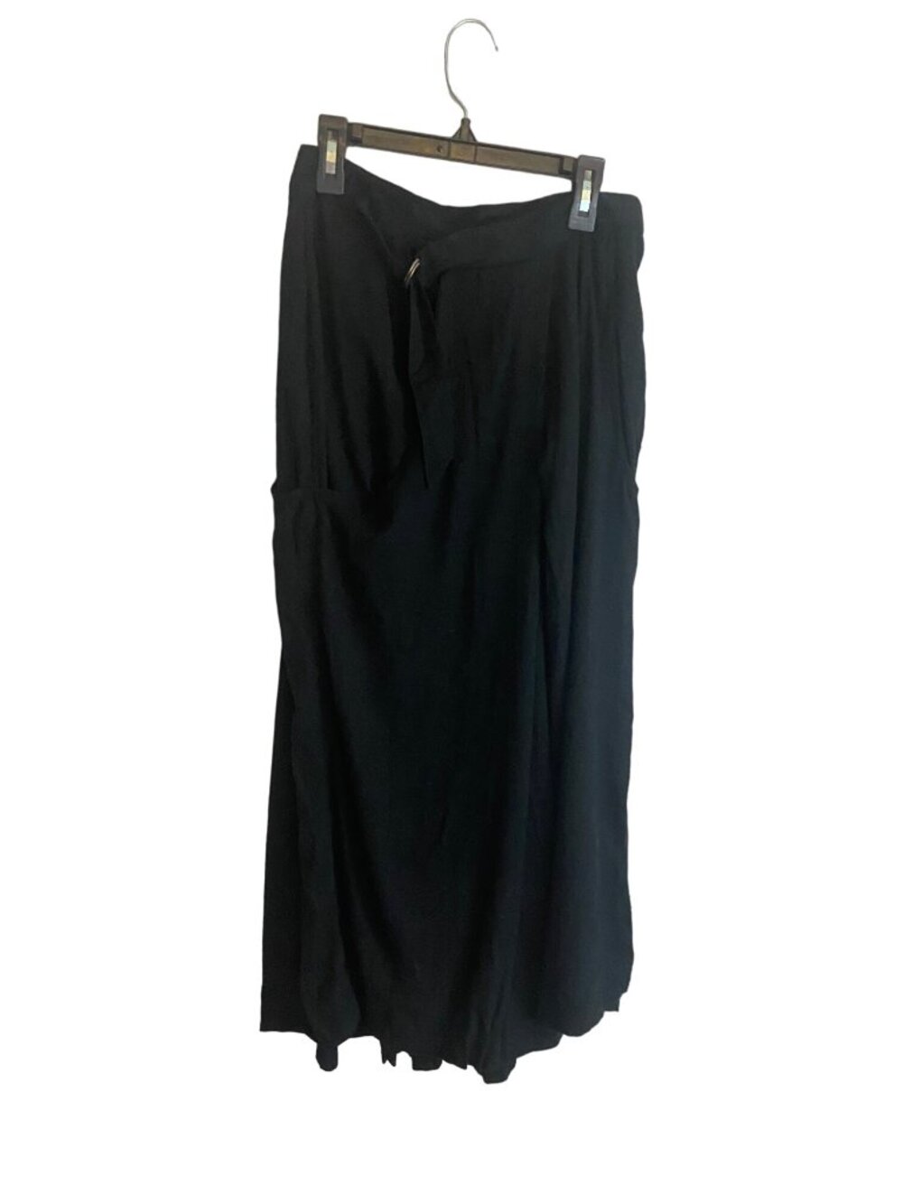 Free People Foreigner Culotte Pants Black Wrap Wide Leg Cropped Flowy - XS